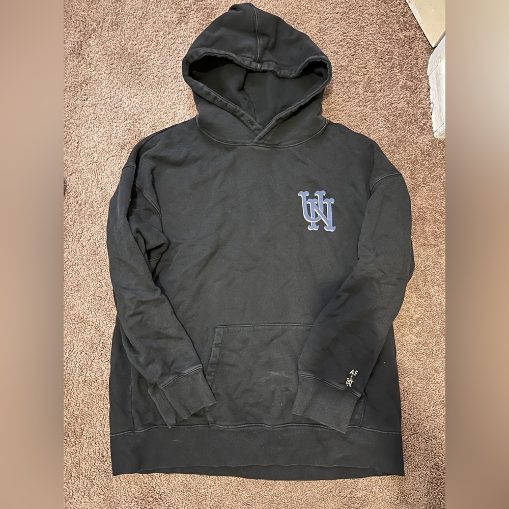 American Eagle Outfitters Black Hoodie with Blue Logo